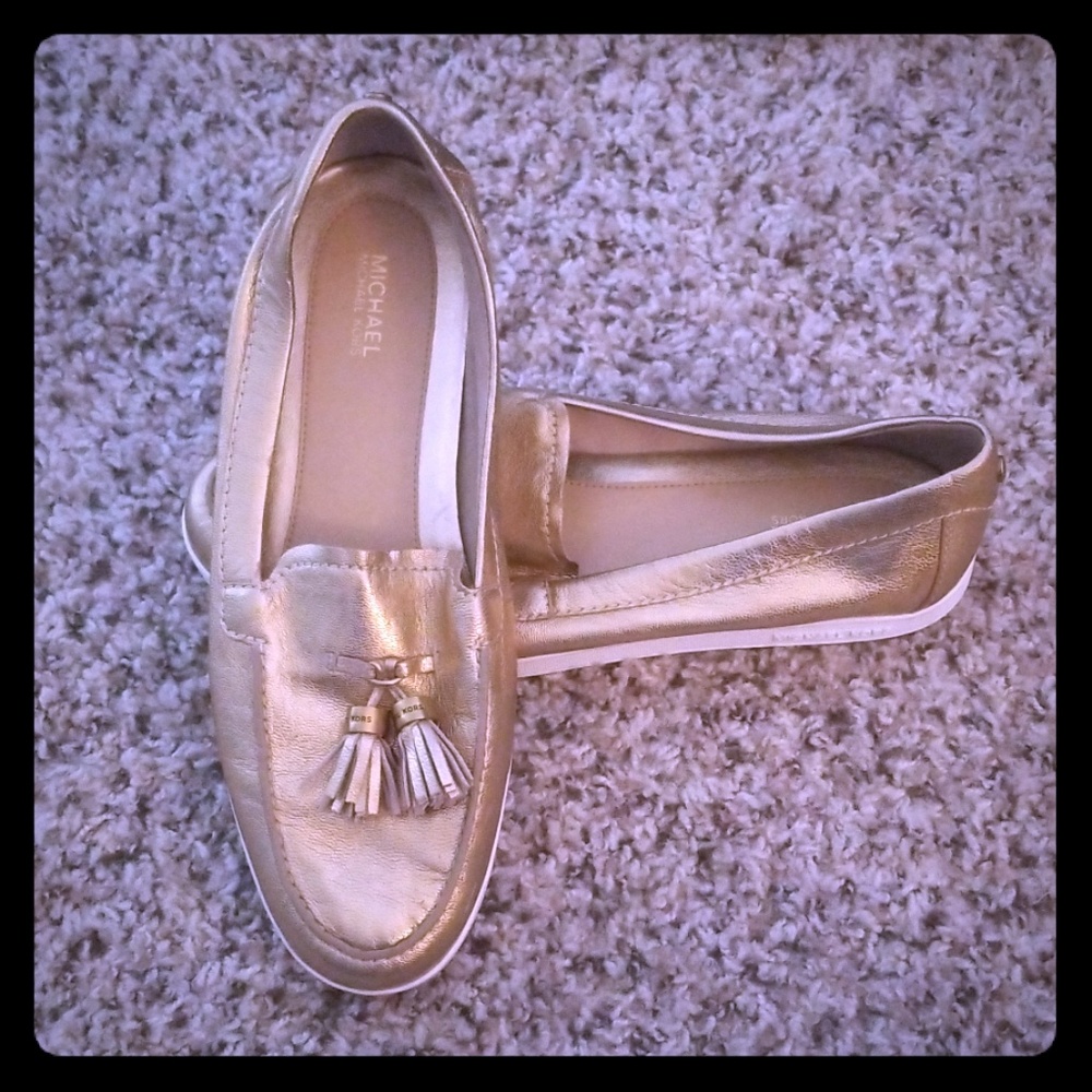 MK Gold Loafers